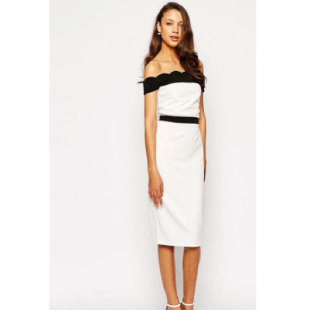 Off Shoulder Bardot Dress - Paper Dolls